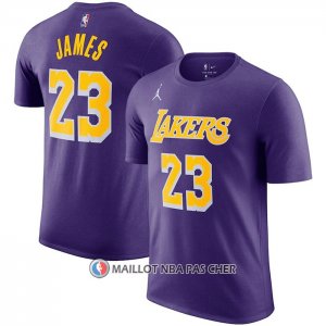 Maillot Manche Courte Los Angeles Lakers Lebron James Statement Volet