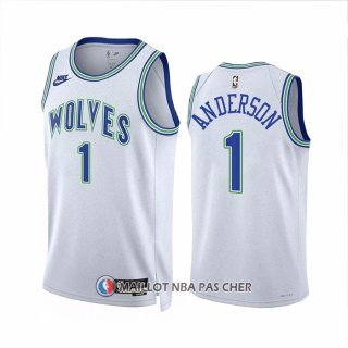 Maillot Minnesota Timberwolves Kyle Anderson NO 1 Classic 2023-24 Blanc