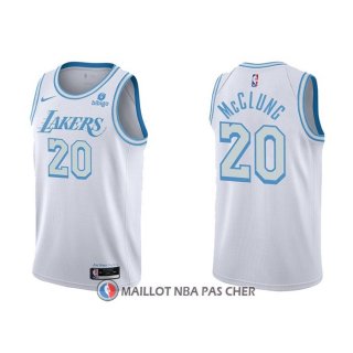 Maillot Los Angeles Lakers Mac Mcclung NO 20 Ville 2021-22 Blanc