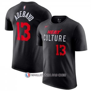 Maillot Manche Courte Miami Heat Bam Adebayo Ville 2023-24 Noir