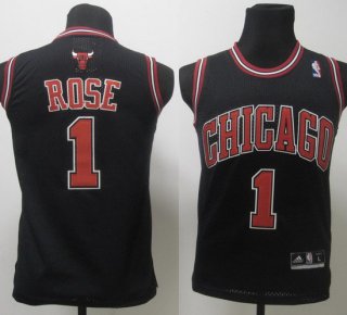 Maillot Enfant de Rose Chicago Bulls #1 Noir