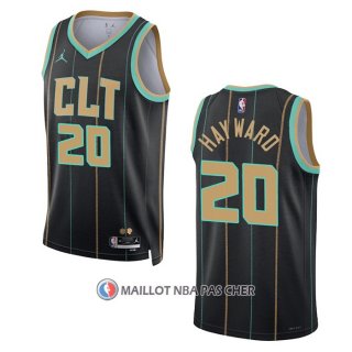 Maillot Charlotte Hornets Gordon Hayward NO 20 Ville 2022-23 Noir