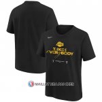 Maillot Manche Courte Los Angeles Lakers 2024 NBA Playoffs Mantra Noir