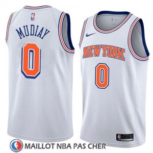 Maillot New York Knicks Emmanuel Mudiay No 0 Statement 2018 Blanc