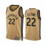 Maillot Toronto Raptors Malachi Flynn NO 22 Ville 2023-24 Or