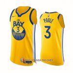 Maillot Golden State Warriors Jordan Poole NO 3 Statement Authentique 2022 Or