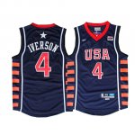 Maillot USA 2004 Allen Iverson 4 Noir