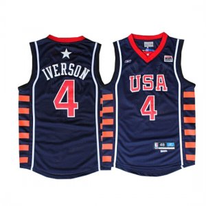 Maillot USA 2004 Allen Iverson 4 Noir