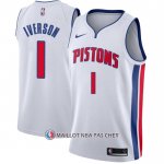 Maillot Detroit Pistons Allen Iverson NO 1 Association Blanc