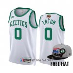 Maillot Boston Celtics Jayson Tatum NO 0 75th Anniversary 2022 NBA Finals Blanc