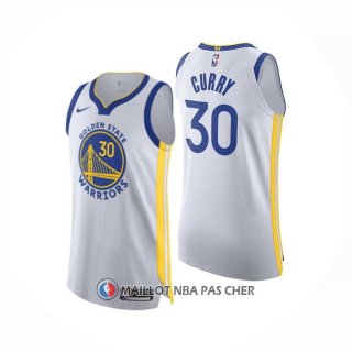 Maillot Golden State Warriors Stephen Curry NO 30 Association Authentique Blanc