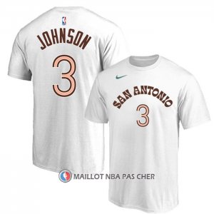 Maillot Manche Courte San Antonio Spurs Keldon Johnson Ville 2023-24 Blanc