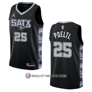 Maillot San Antonio Spurs Jakob Poeltl NO 25 Statement 2022-23 Noir