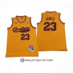 Maillot Cleveland Cavaliers LeBron James NO 23 Mitchell & Ness 1970-74 Jaune