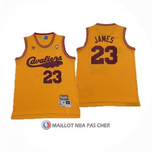 Maillot Cleveland Cavaliers LeBron James NO 23 Mitchell & Ness 1970-74 Jaune