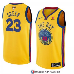 Maillot Golden State Warriors Draymond Green 23 Ciudad 2017-18 Or