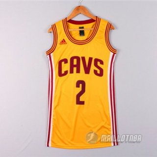 Maillot Femme de Irving Cleveland Cavaliers #2 Jaune