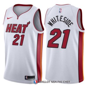Maillot Authentique Miami Heat Whiteside 2017-18 21 Blanc