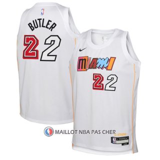 Maillot Enfant Miami Heat Jimmy Butler NO 22 Ville 2022-23 Blanc