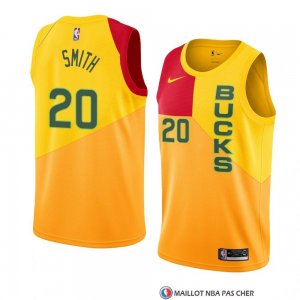 Maillot Milwaukee Bucks Jason Smith Ville 2018-19 Jaune