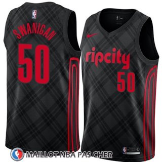 Maillot Portland Trail Blazers Caleb Swanigan No 50 Ciudad 2018 Noir