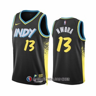 Maillot Indiana Pacers Jordan Nwora NO 13 Ville 2023-24 Noir