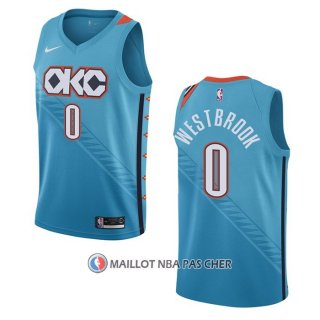 Maillot Oklahoma City Thunder Russell Westbrook NO 0 Ville 2018-19 Bleu