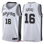 Maillot Authentique San Antonio Spurs Gasol 2017-18 16 Blanc