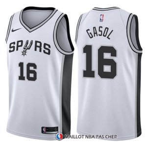 Maillot Authentique San Antonio Spurs Gasol 2017-18 16 Blanc