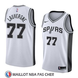 Maillot San Antonio Spurs Joffrey Lauvergne No 77 Association 2018 Blanc