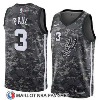 Maillot San Antonio Spurs Brandon Paul No 3 Ciudad 2018 Gris
