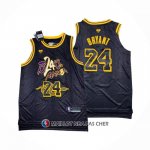 Maillot Los Angeles Lakers Kobe Bryant NO 24 Black Mamba Snakeskin Noir