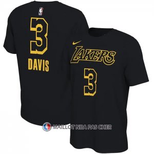 Maillot Manche Courte Los Angeles Lakers Anthony Davis Noir