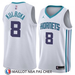 Maillot Charlotte Hornets Arnoldas Kulboka No 8 Association 2018 Blanc