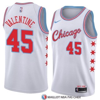 Maillot Chicago Bulls Denzel Valentine Ville 2018 Blanc