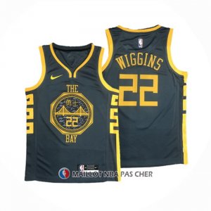 Maillot Golden State Warriors Andrew Wiggins NO 22 Ville 2018-19 Bleu