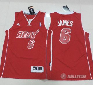Maillot Enfant de James Miami Heat #6 Rouge