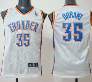 Maillot Enfant de Durant Oklahoma City Thunder #35 Blanc