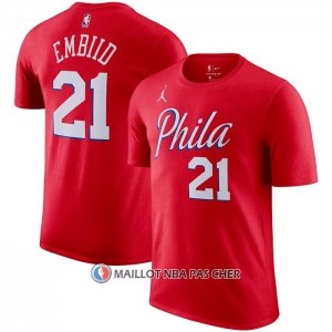 Maillot Manche Courte Philadelphia 76ers Joel Embiid Statement Rouge