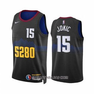Maillot Denver Nuggets Nikola Jokic NO 15 Ville 2023-24 Noir