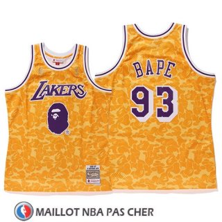 Maillot Los Angeles Lakers Bape Mitchell & Ness Jaune