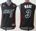 Maillot Enfant de Wade Miami Heat #3 Noir