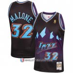 Maillot Utah Jazz Karl Malone NO 32 Mitchell & Ness 1996-97 Noir