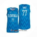 Maillot Slovenia Luka Doncic NO 77 Exterieur Bleu
