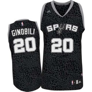 Maillot Crazy Light Leopard Spurs Ginobili 20 Noir