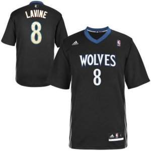 Maillot Manche Courte Timberwolves Lavine 8 Noir