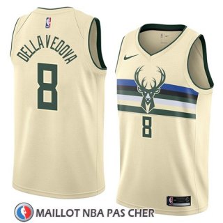 Maillot Milwaukee Bucks Matthew Dellavedova No 8 Ciudad 2018 Crema