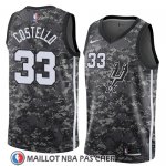 Maillot San Antonio Spurs Matt Costello No 33 Ciudad 2018 Gris
