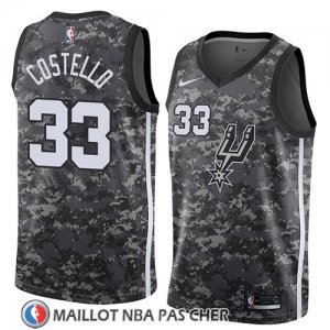 Maillot San Antonio Spurs Matt Costello No 33 Ciudad 2018 Gris
