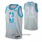 Maillot All Star 2022 Milwaukee Bucks Giannis Antetokounmpo NO 34 Gris